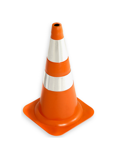 CONE LARANJA SEMI FLEXIVEL 75CM -REFLETIVO